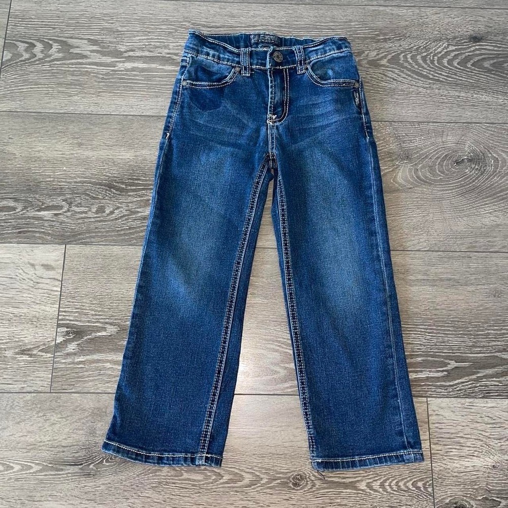 Silver Jeans Co Garret Kids Medium Wash Straight Leg Denim Garret1122 Size 4 - Picture 1 of 6
